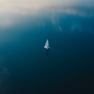 faraway catamaran in the big lake