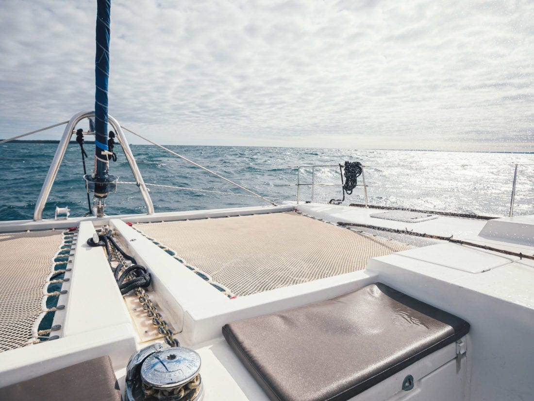 Lagoon 500 Catamaran on Lake Superior, Thunder Bay