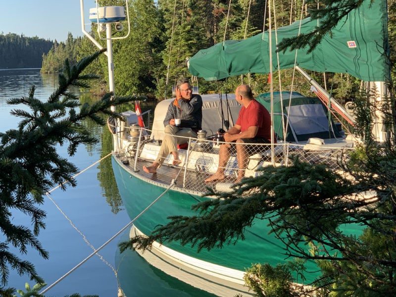 Anchored on Frodo at Sunset on the Canadian shore of Lake Superior